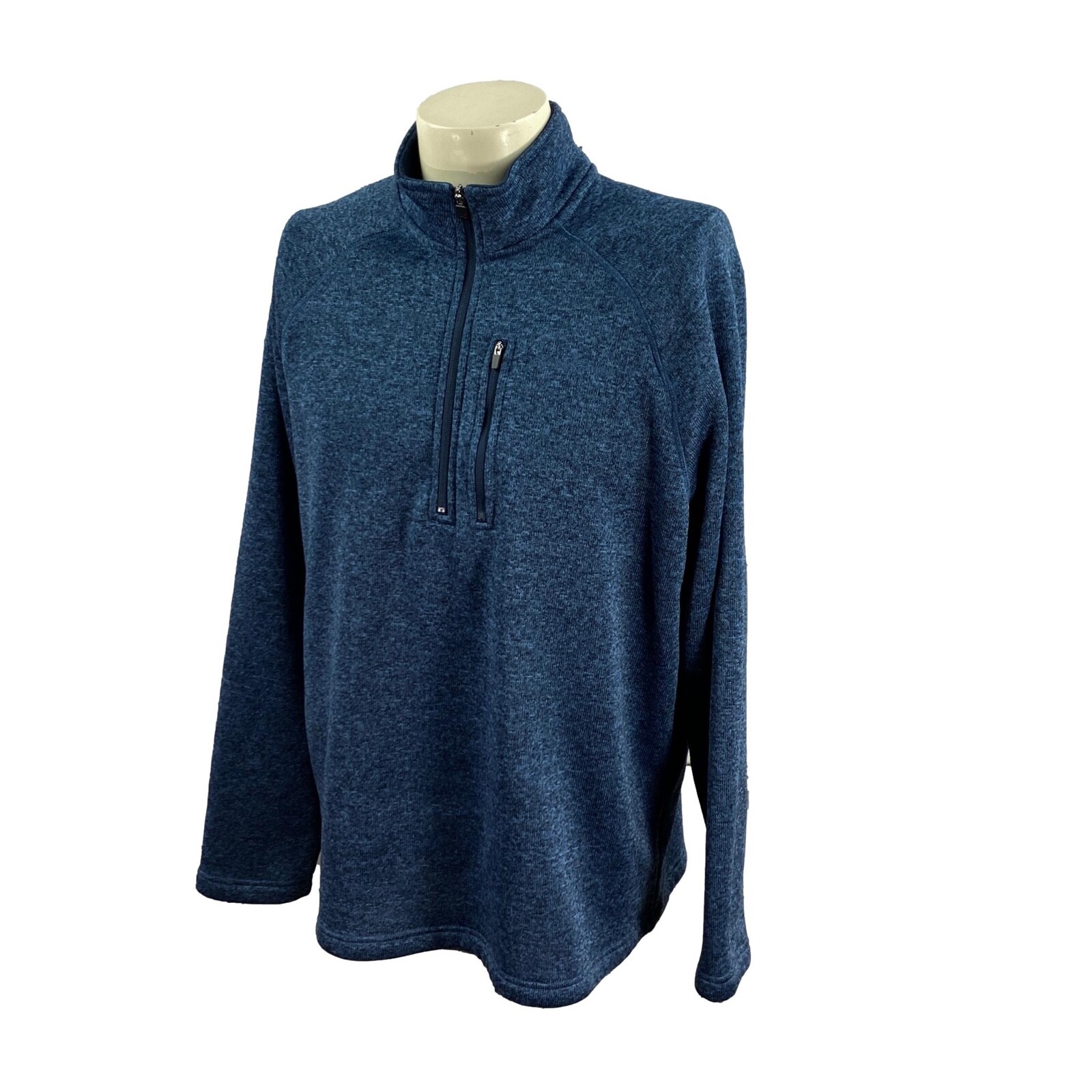 Eddie Bauer Men's Pullover 1/2 Zip Fleece Lined 100% Polyester Blue Sweater XL gallery