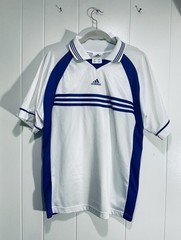 adidas Men’s Satin Soccer Jersey Center Logo No. 7 Medium USA Made Vintage Oasis