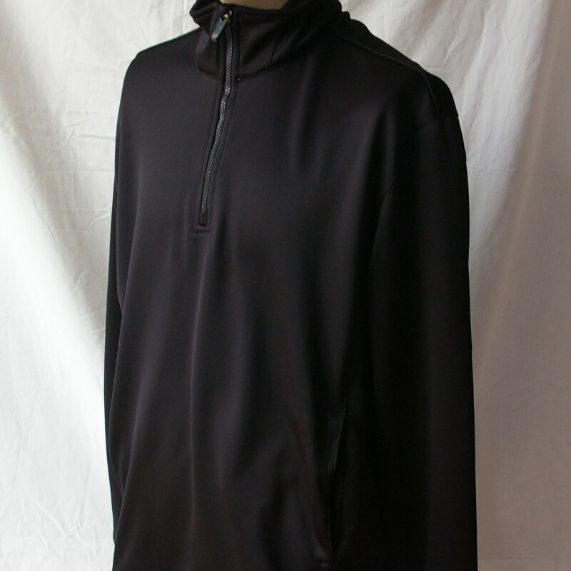 Roots Long Sleeve Shirt XLarge Black Running Mock Neck Half Zipper