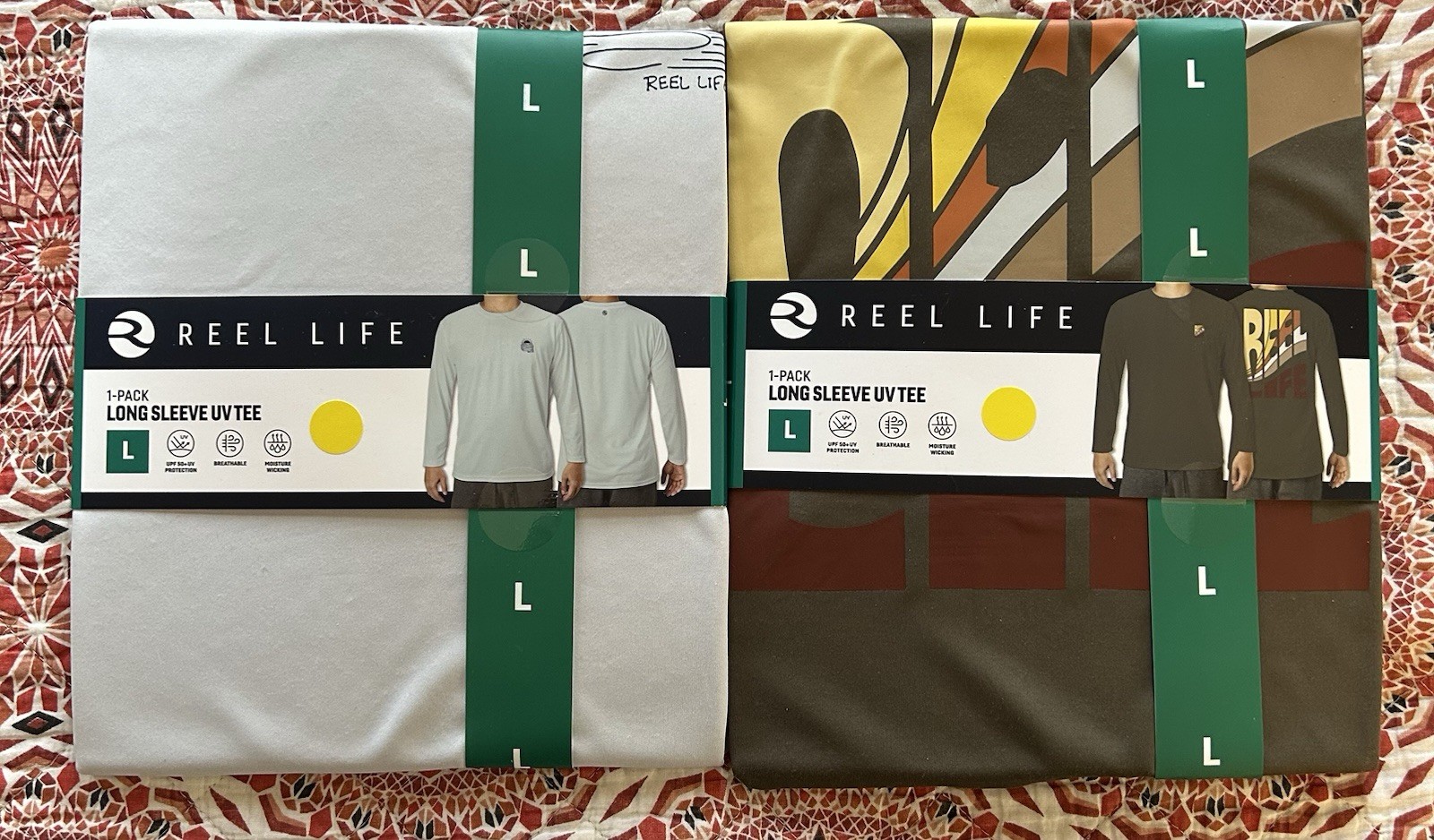 2 Reel Life UV Protection Fishing Sun Long Sleeve Shirt Men’s Large Swim Neutral gallery