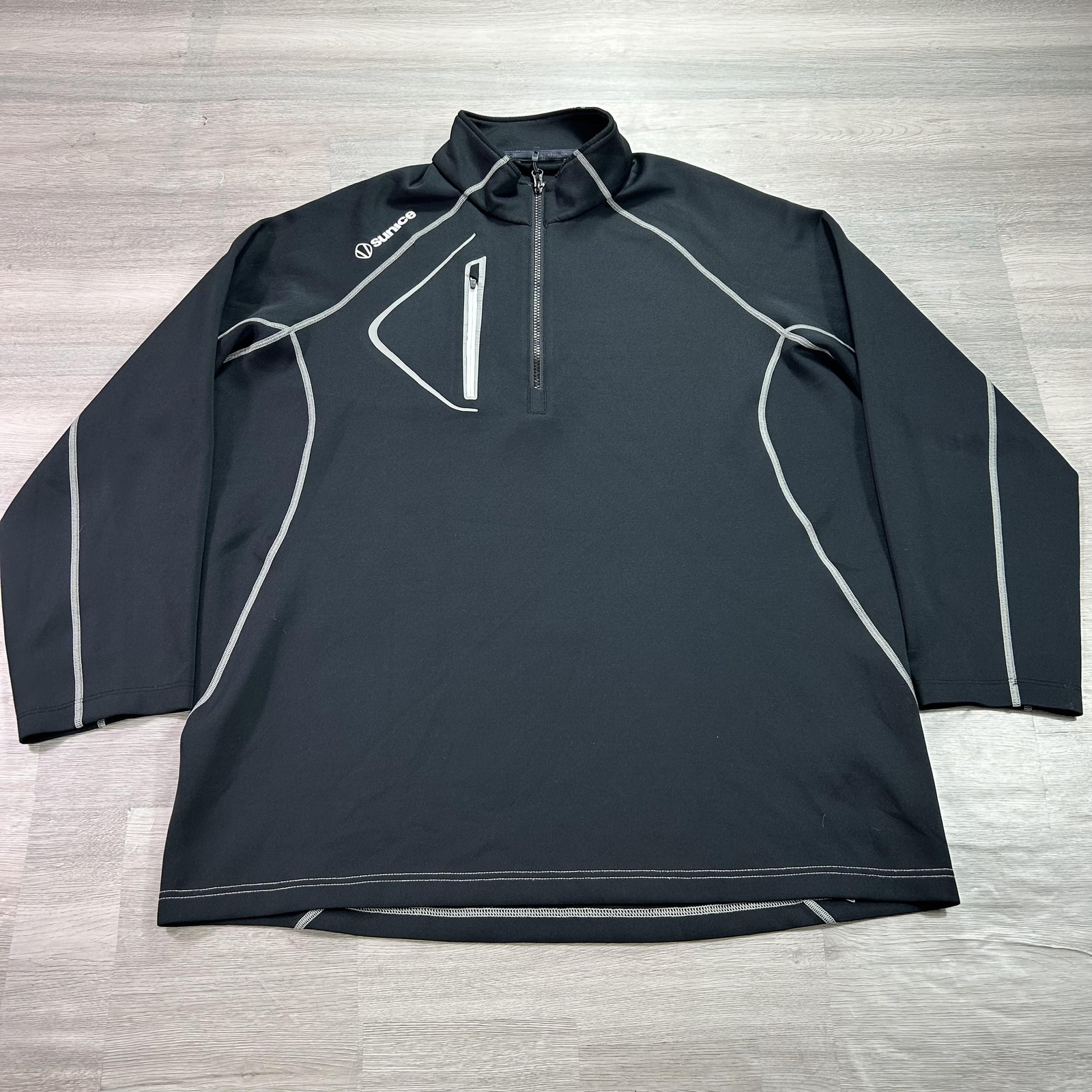 Sunice Pullover Mens XL Black 1/4 Zip Long Sleeve Golf Performance Top S77000 gallery