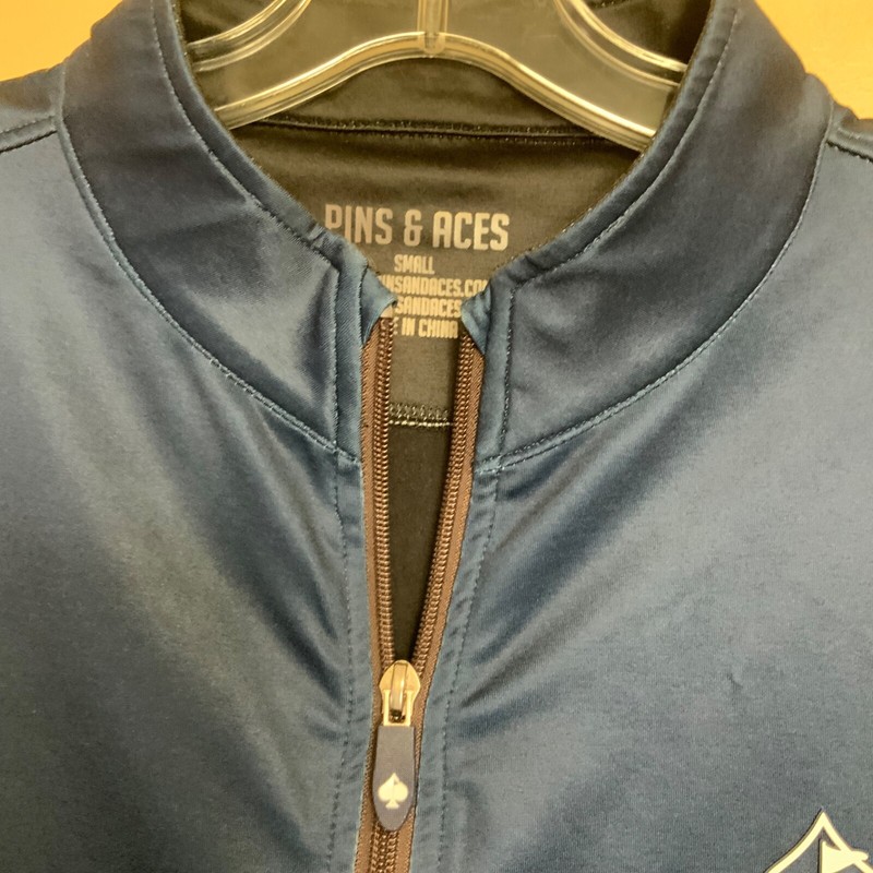 Pins & Aces Golf Co 1/4 Zip Pullover Mens Small Blue Performance B2 gallery