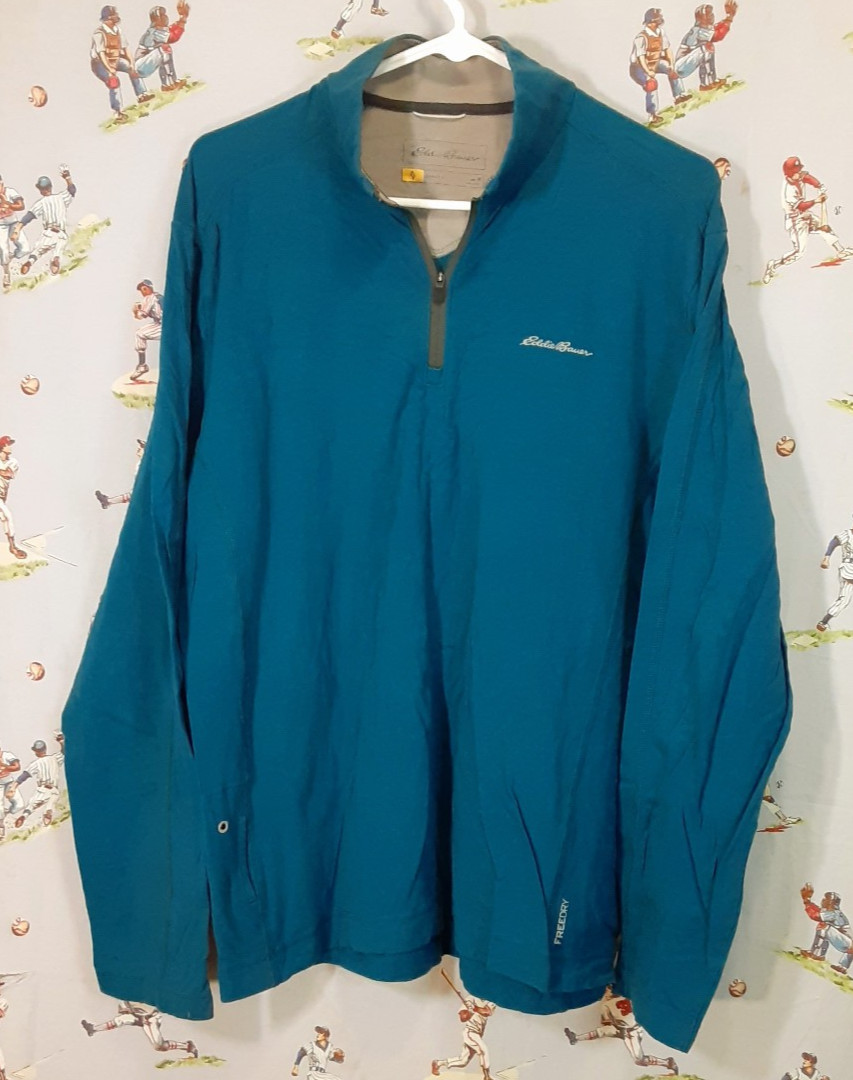 🌄 Eddie Bauer Travex Freedry Mens Medium Blue 1/4 Zip Base Layer Outdoor gallery