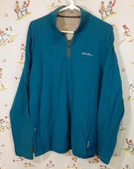 🌄 Eddie Bauer Travex Freedry Mens Medium Blue 1/4 Zip Base Layer Outdoor
