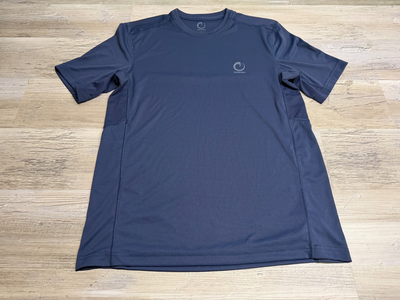 Origin USA Made Short Sleeve Performance Tee Navy Cooling Tech Crew Neck Mens M gallery