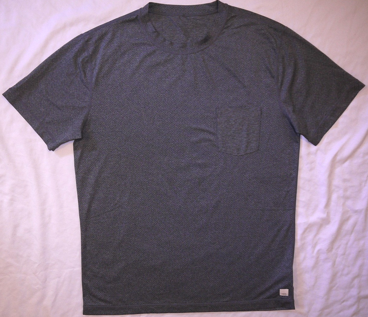 Mens EUC Gray VUORI Technical Training Running Chest Pocket T Shirt size L gallery