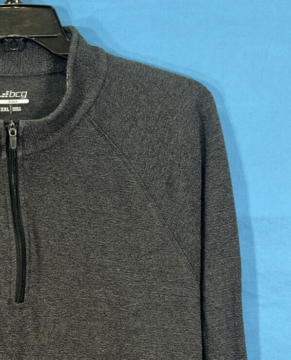 BCG GOLF Men's DARK GRAY Mid-Weight Knit 1/4-ZIP Long Sleeve PULLOVER SHIRT 2XL gallery