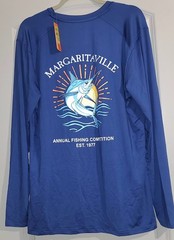 Margaritaville Blue Marlin UPF 50+ Moisture Wicking Long Sleeve Shirt Mens L NWT