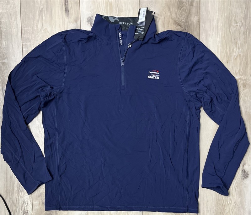 Greyson Men's Tate Mockneck 1/4 Zip Quarter Zip LOGO Maltese Blue Size XXL NEW gallery