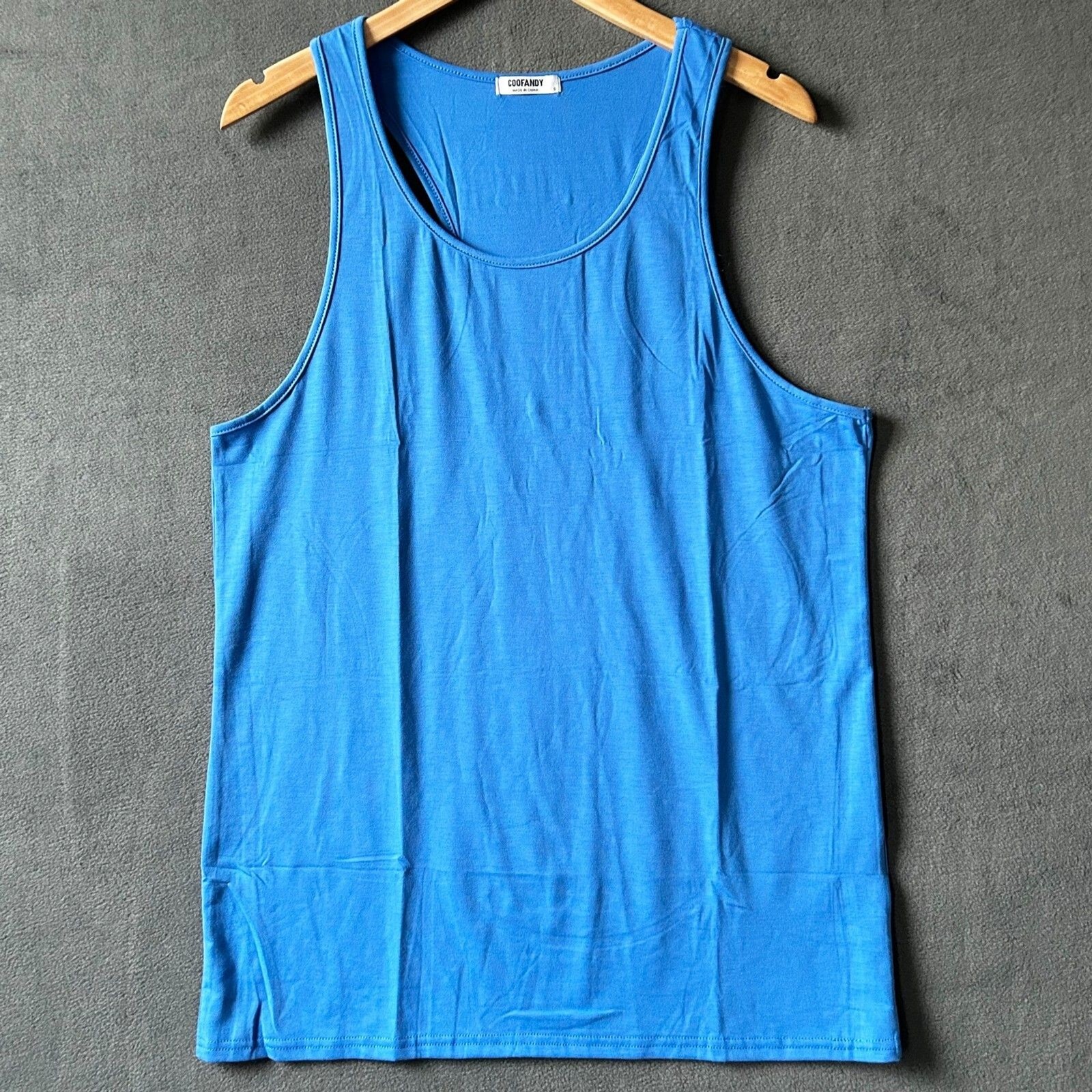 Coofandy Tank Top Men's Size Small Blue Sleeveless Y-Back Gym Fitness T-Shirt gallery