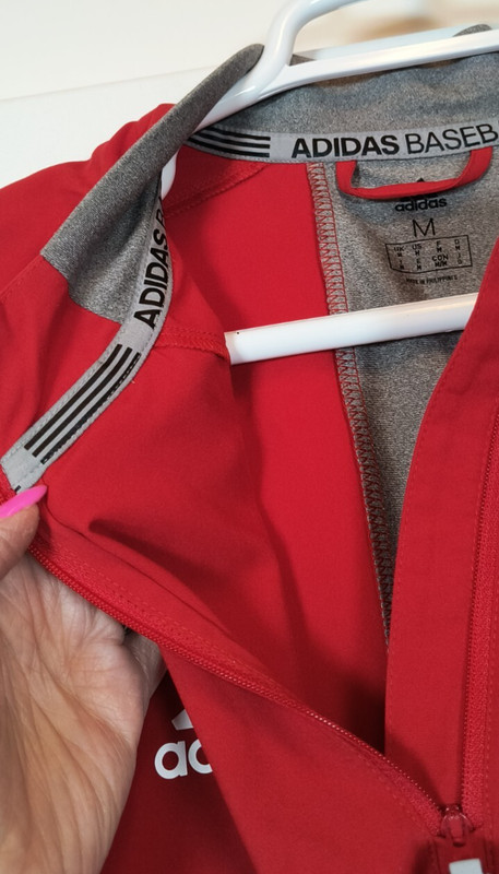 Adidas Men's Baseball Shirt Venom Fastpitch Red And Gray Half Zip SS Size Medium gallery