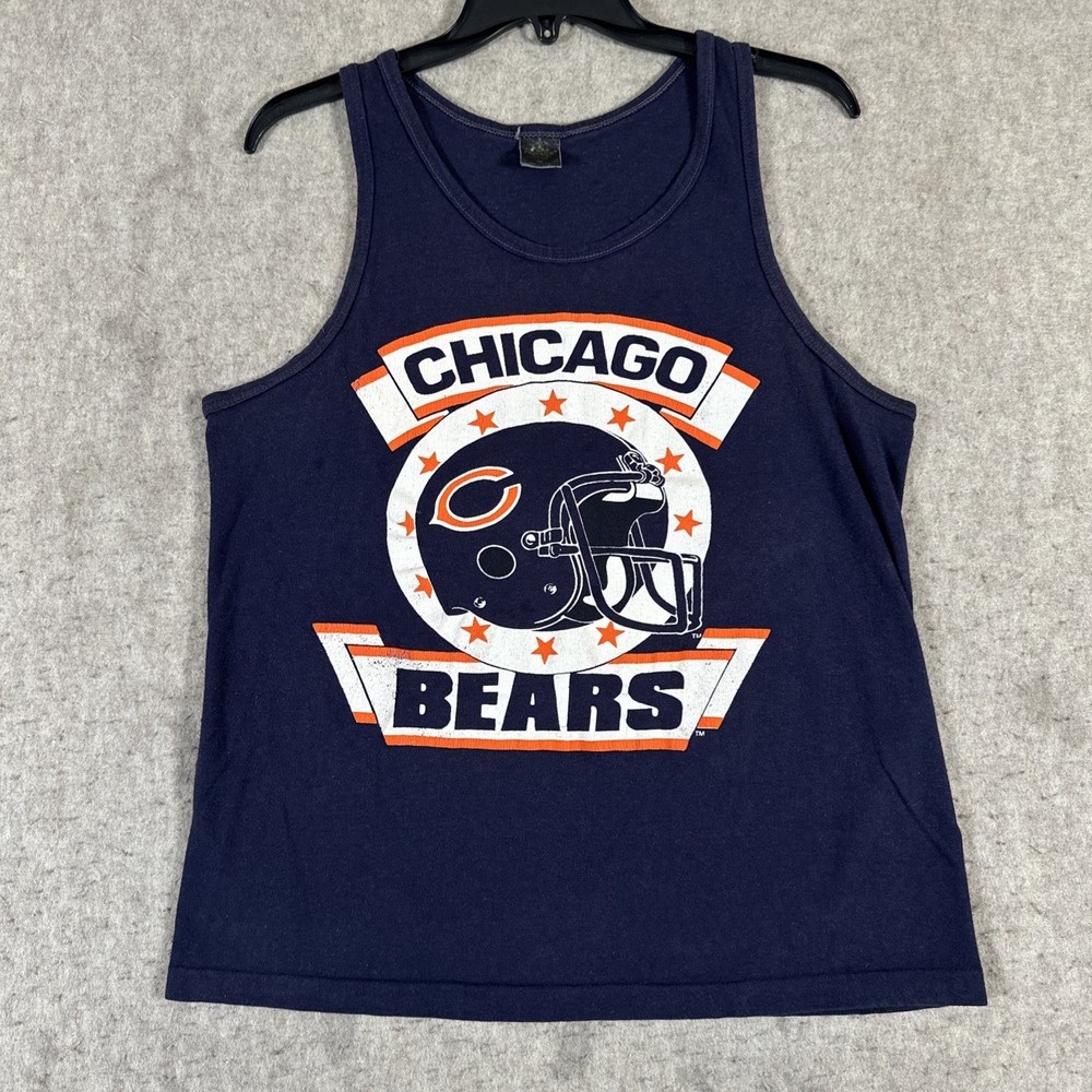 Vintage Chicago Bears NFL Tank Top Medium? Navy Blue Helmet Logo Anvil