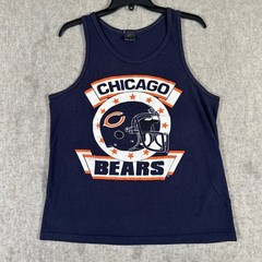 Vintage Chicago Bears NFL Tank Top Medium? Navy Blue Helmet Logo Anvil
