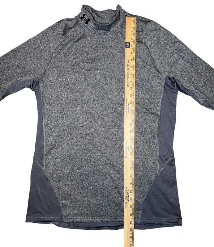 Under Armour ColdGear Fitted Mock Neck Long Sleeve Gray Shirt Men’s Large LG gallery