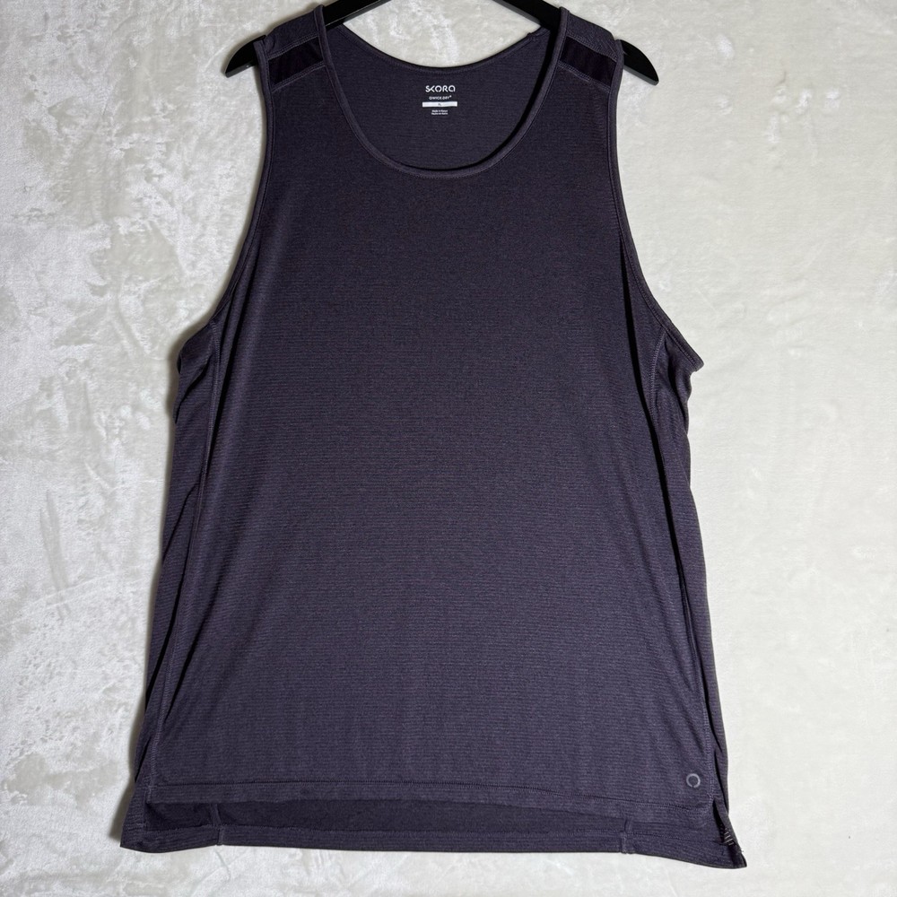 Skora Mens Running Sleeveless Shirt Qwick Dry Lightweight Breathable Purple XL