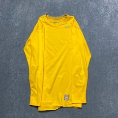 Nike Pro Combat Compression Training Shirt Mens Medium Yellow Crew Neck Training