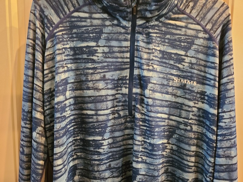 Simms Mens Solarflex 1/2 zip pullover highback collar mesh sides Sz 2XL UPF 50 gallery