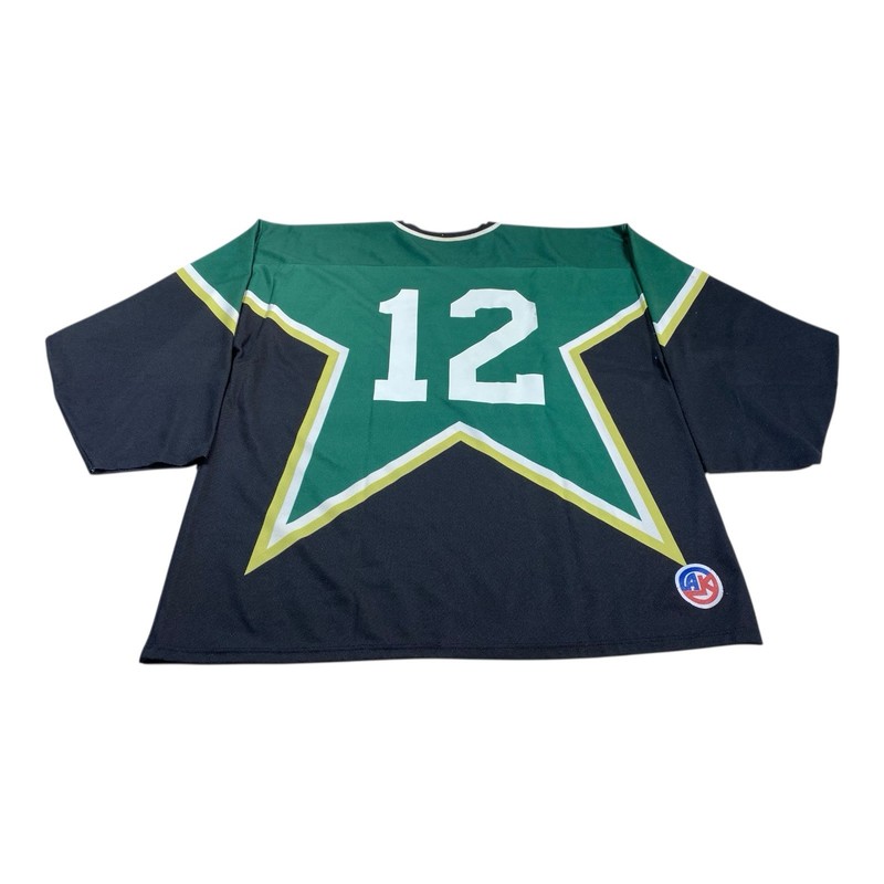 VTG Athletic Knit Hockey Jersey Mens XL Banknorth Green Black Star 12 Canada gallery
