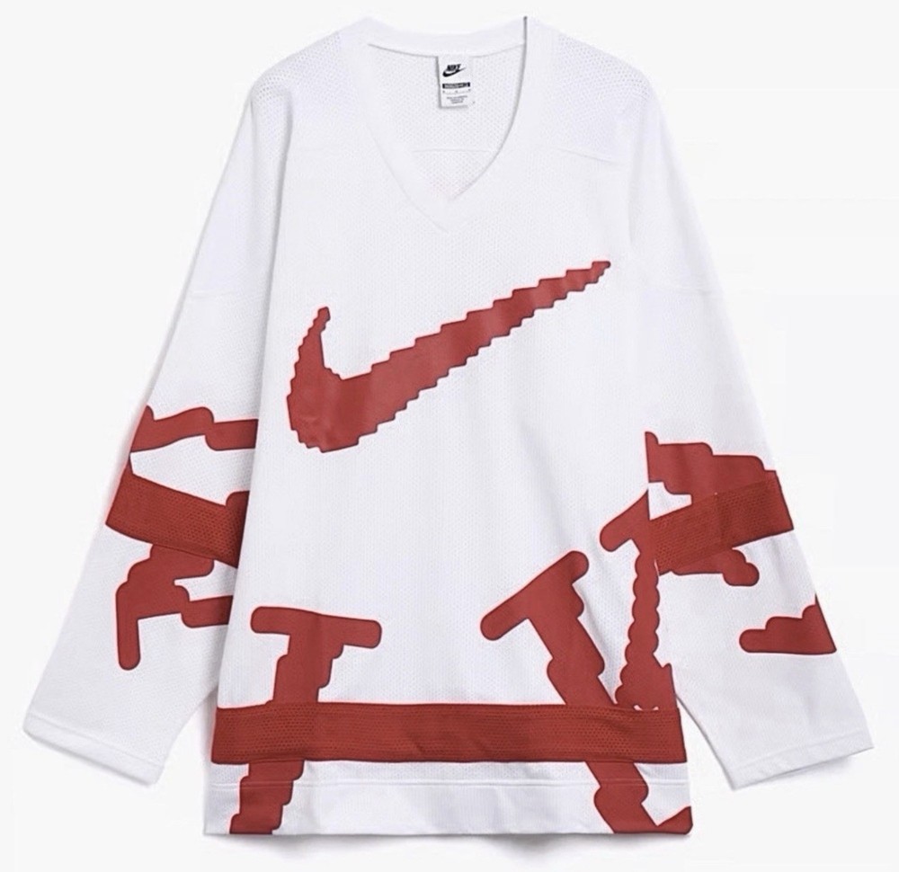 MENS NIKE SPORTSWEAR CLUB HOCKEY JERSEY_WHITE/UNIVERSITY RED HV1137-100-SIZE M