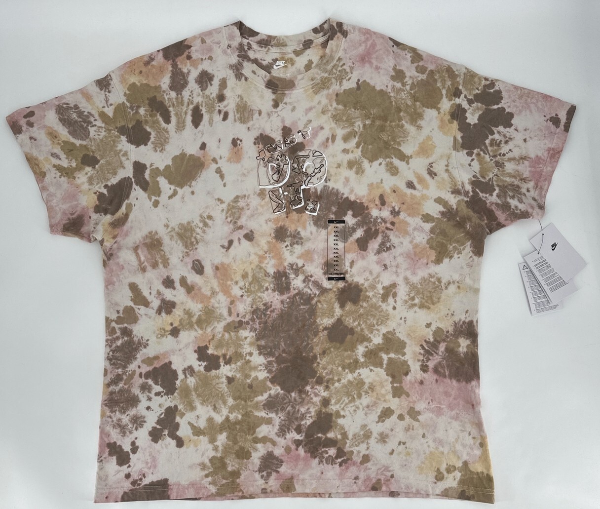 Nike T-Shirt Mens XXL Sportswear Max90 Beige Pink Camo Tie Dye Tee FN1839-601 gallery