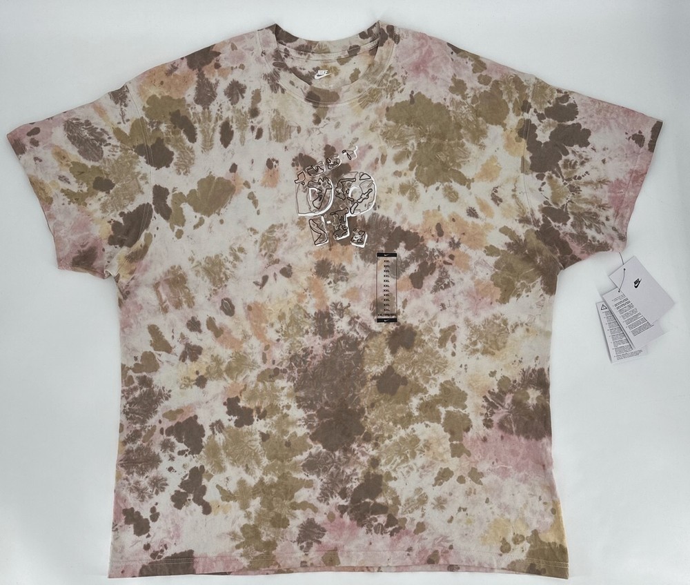 Nike T-Shirt Mens XXL Sportswear Max90 Beige Pink Camo Tie Dye Tee FN1839-601