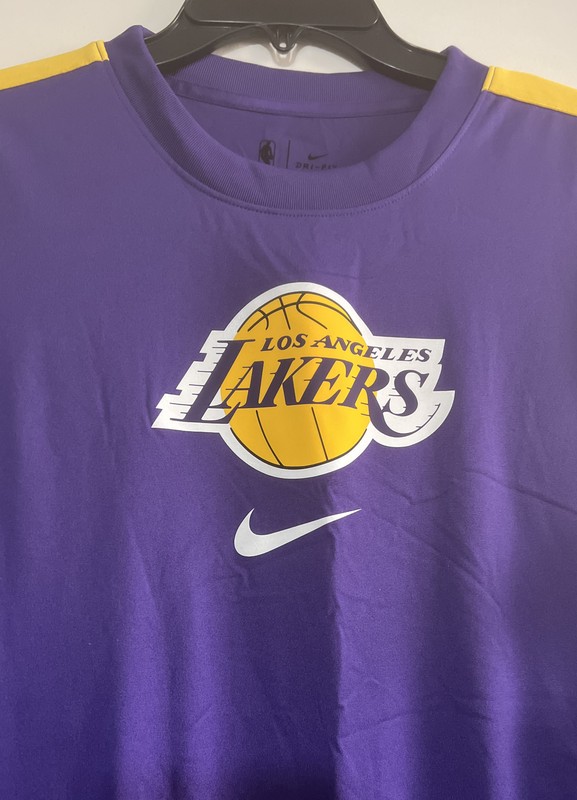 NIKE NBA LA LAKERS WARM UP SHOOTING SHIRT Sz M PURPLE/YELLOW NWT gallery