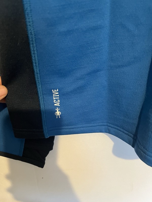 Smartwool Active 1/4 Zip Mock Neck Pullover Pockets Blue/Black Men's XL gallery