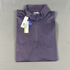 TailorByrd Golf Pullover Tees Print Medium Blue Polyester Spandex NWT MSRP $90
