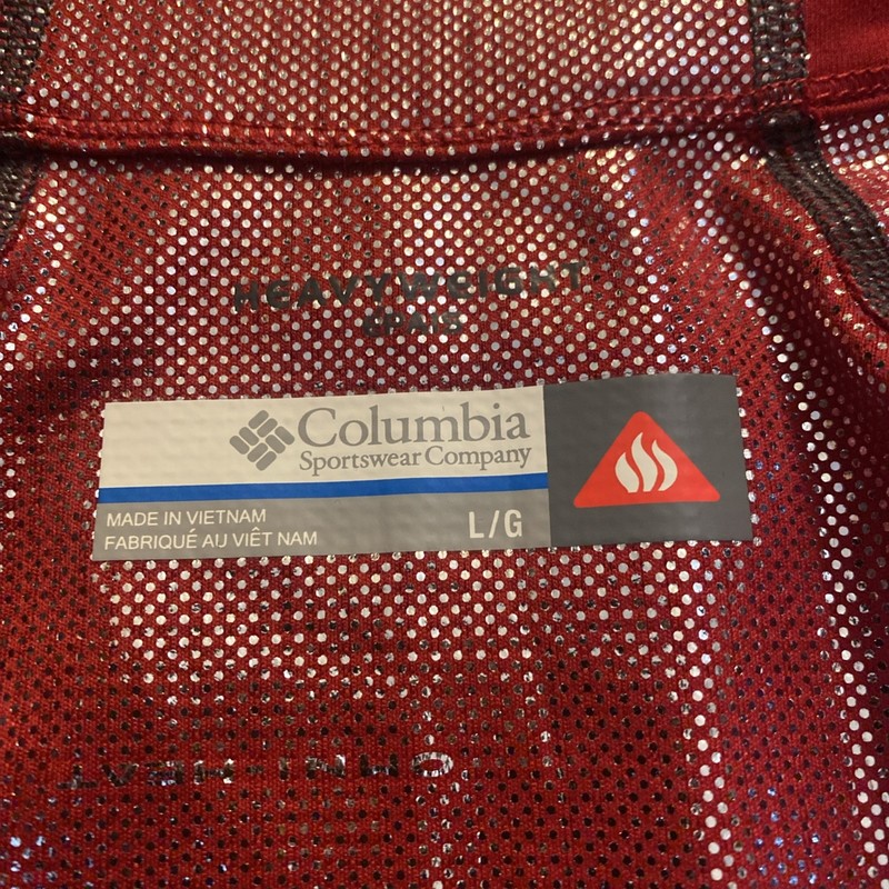 Columbia Omni-Heat Quarter Zip Pullover Red Thermal Lined Sz L 0121 gallery
