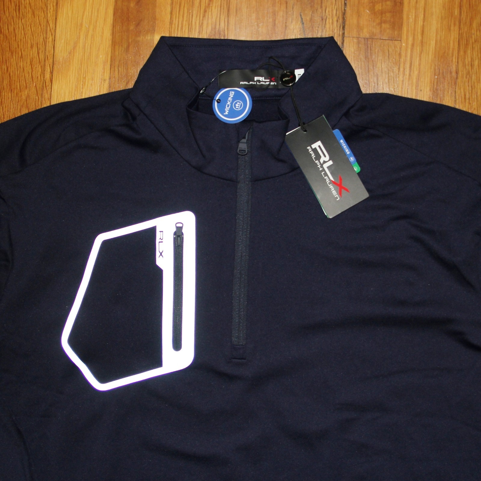 Ralph Lauren RLX Golf Performance Jersey Quarter-Zip Pullover Mens L Navy Blue gallery
