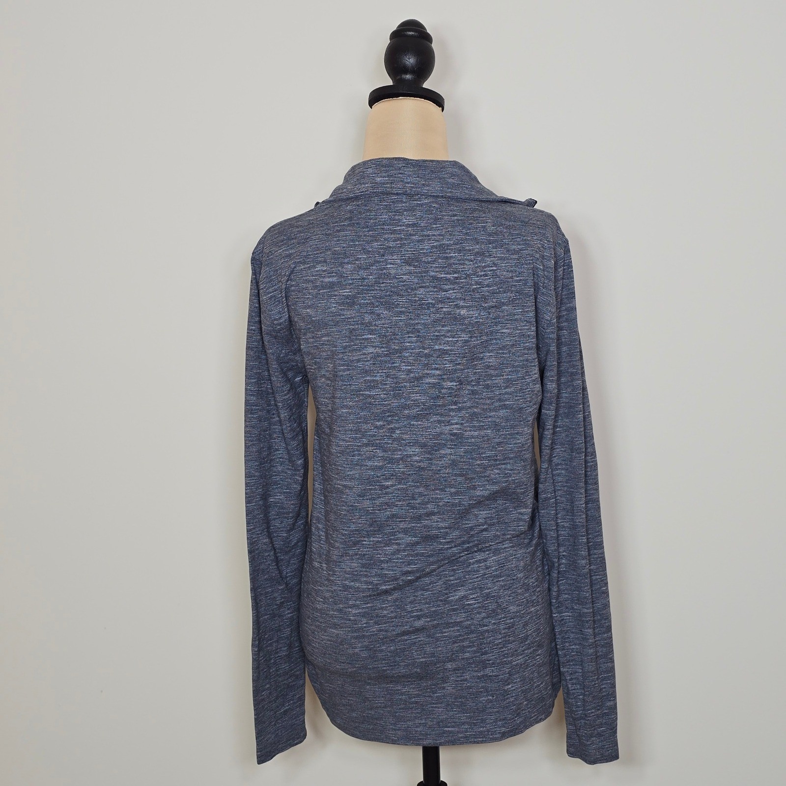 J Crew Performance Mens Blue Heathered Quarter Zip Pullover Shirt XS gallery