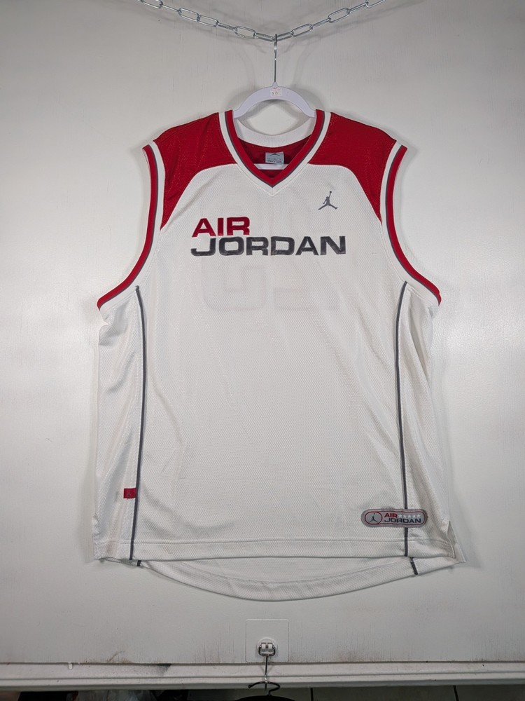Air Jordan Jumpman #23 Basketball Jersey White Red Mens XL Vintage Y2K