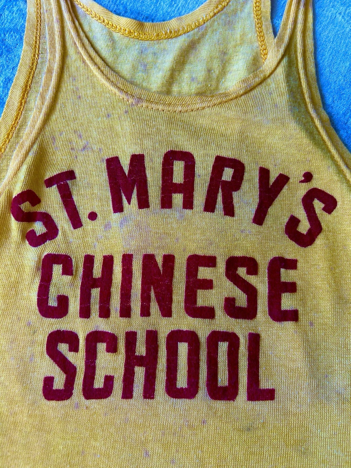 ST. MARY’s Chinese School Small Yellow ‘4’ Basketball Tank Top - Good/Fair gallery