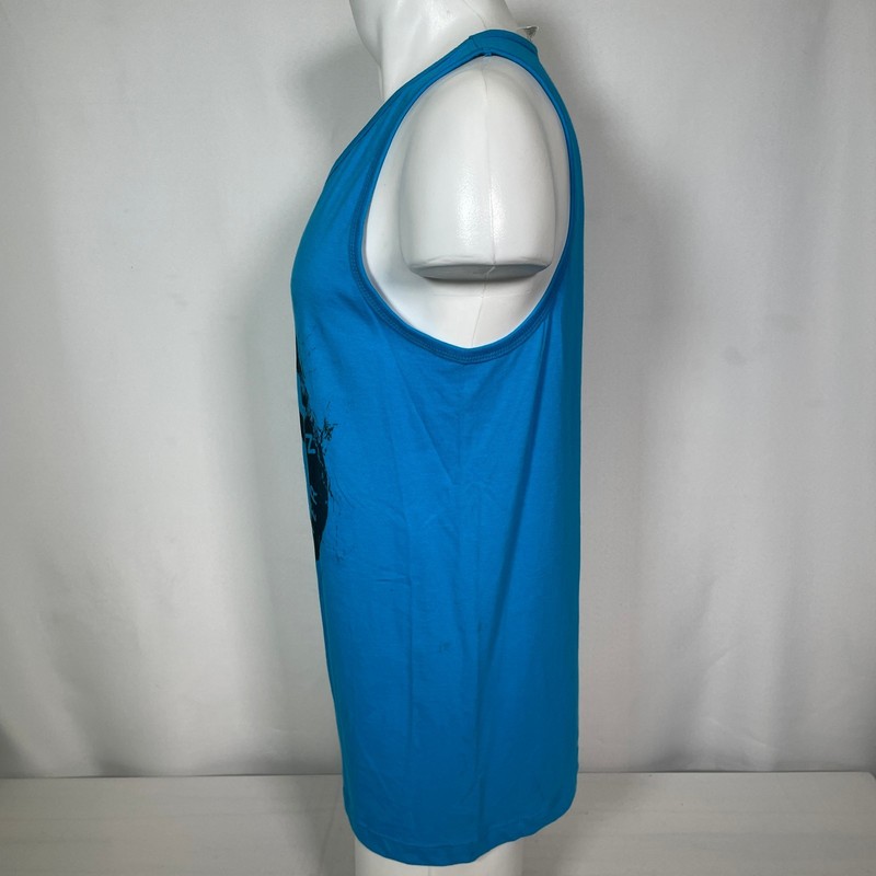 Mandalorian Bounty Hunter Mythosaur Logo Star Wars Blue Tank Top Men's SMALL gallery