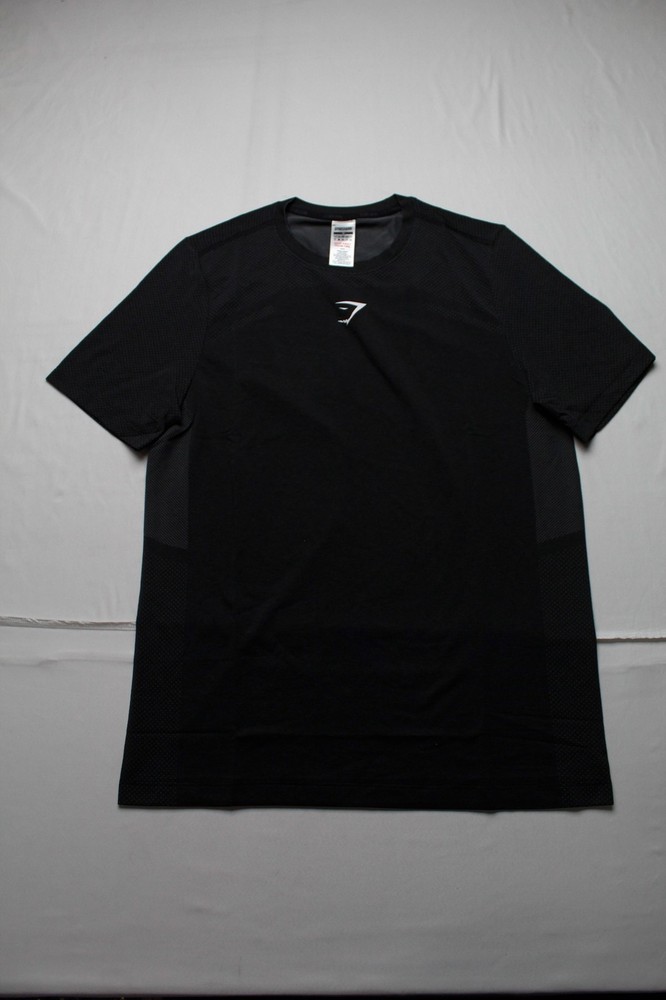 Gymshark Men's Lightweight Seamless T-Shirt MP7 Black/Silhouette Grey Medium NWT