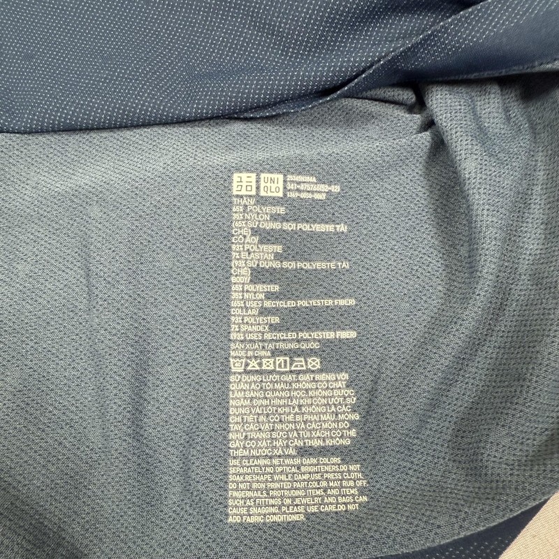 Uniqlo Shirt Mens Large Blue Roger Federer Dry EX 1/4 Zip Tennis Athletic Top gallery