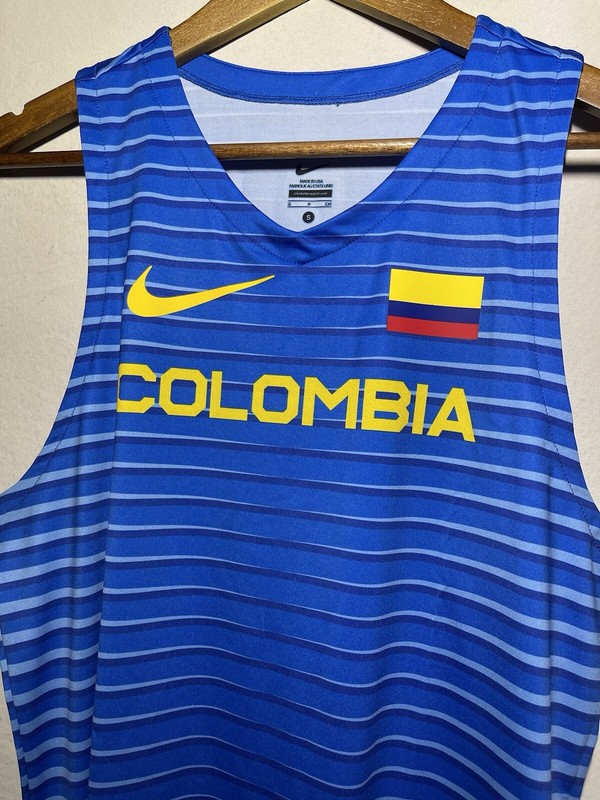Nike Pro Elite Columbia Blue Track Singlet Mens Small Made In USA CI8807-403 gallery