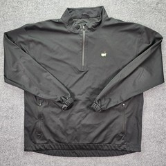 Masters Tech 1/4 Zip Pullover Mens XL Black Augusta Golf Windbreaker Jacket