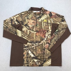 Mossy Oak Shirt Mens XL Camo Break-Up Infinity Scent Factor Quarter Zip Hunting