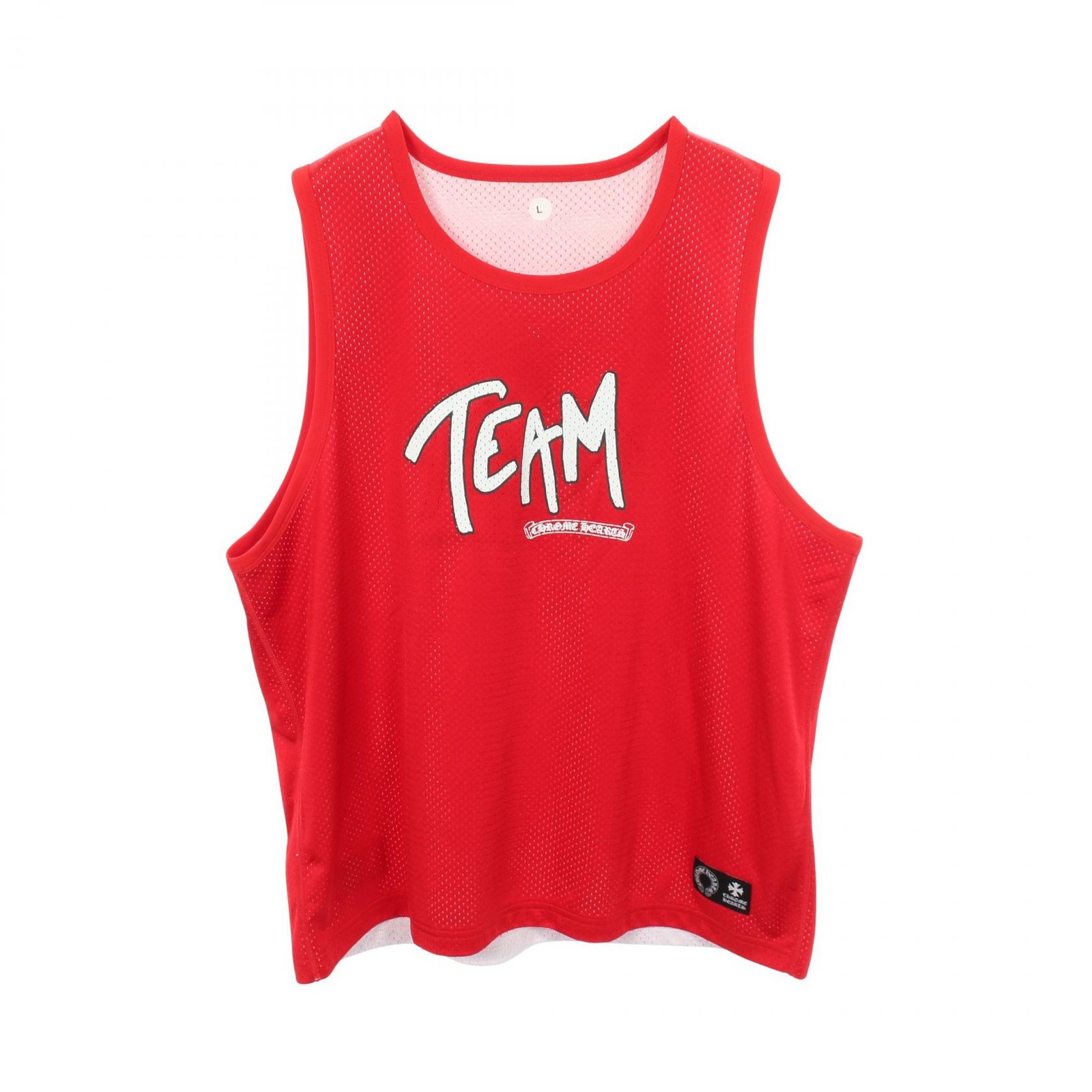CHROME HEARTS MATTY BOY TEAM Reversible Mesh Tank top Nylon Red mens size L gallery