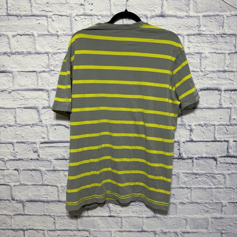 Lululemon Gray Neon Yellow Performance Mens SS T Shirt Size L gallery