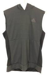Adidas Hooded Shirt Mens Size Small Gray/Black Two Front Hand Pockets