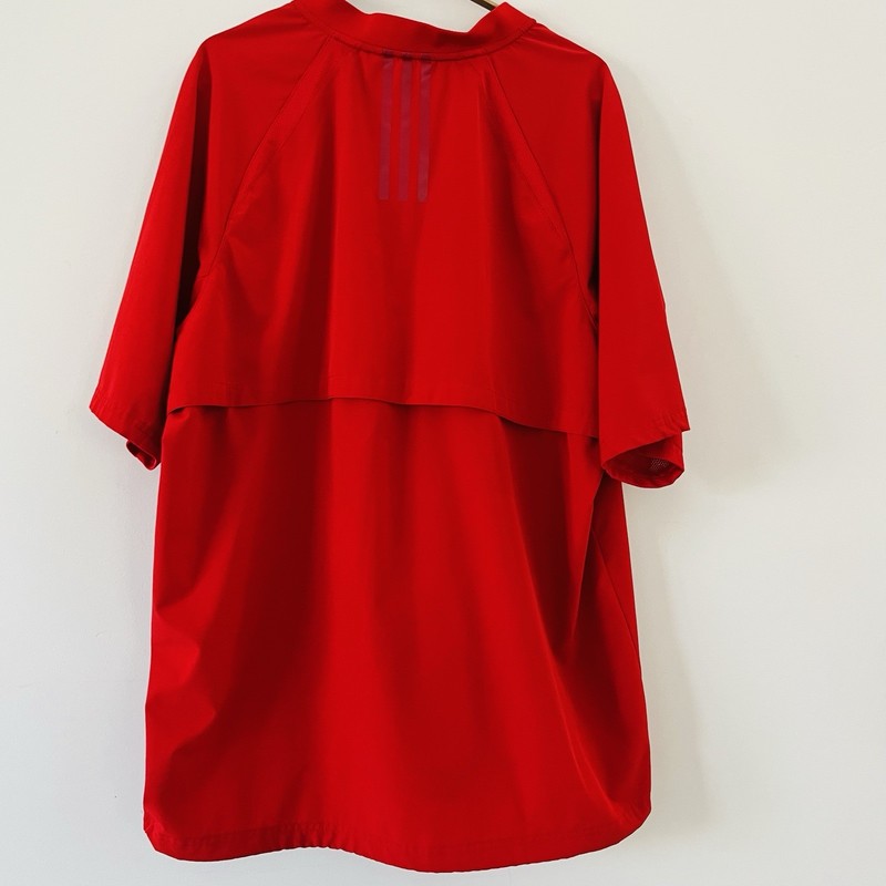 Adidas 1/4 Zip Windbreaker Pullover Short Sleeve | Red Medium gallery