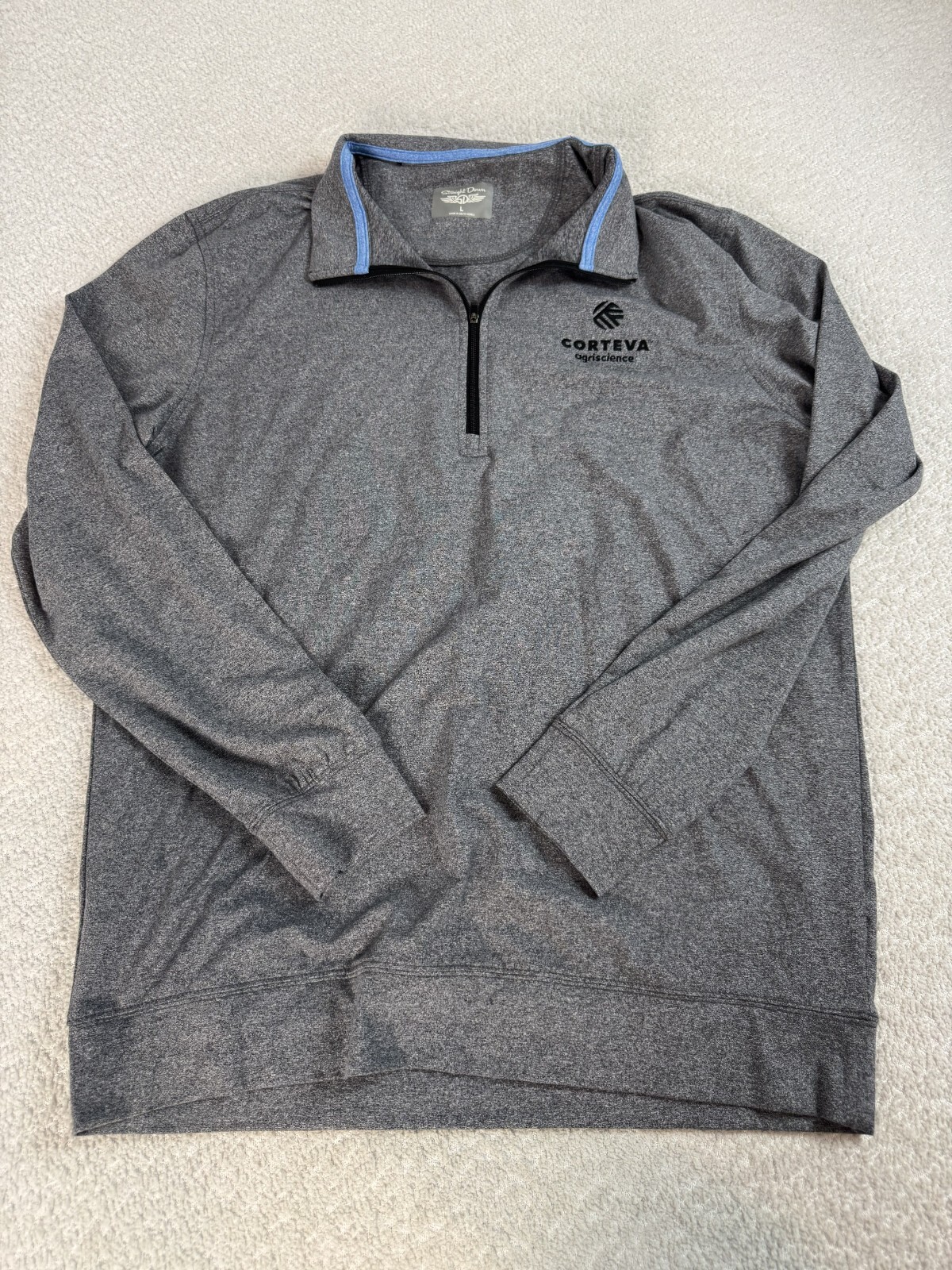 Straight Down Mens 1/4 Zip Performance Jacket Neck Gray Large gallery