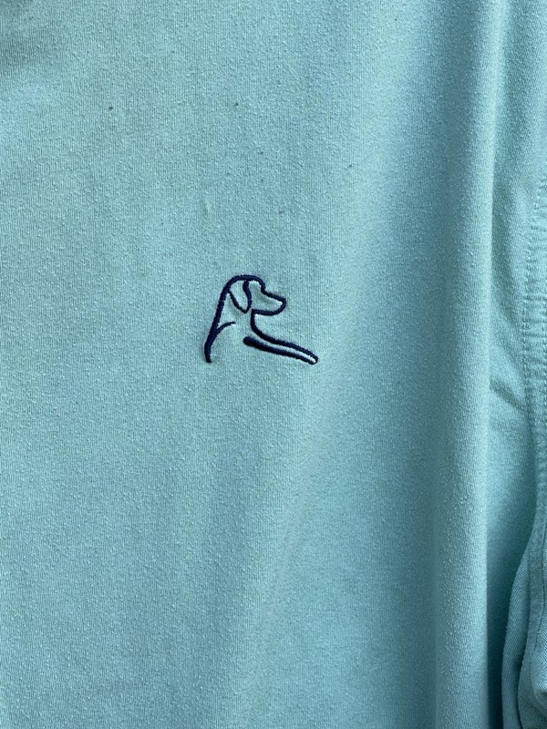 Rhoback Men’s Performance Quarter Zip Pullover Light Blue Heather Dog Logo Golf gallery