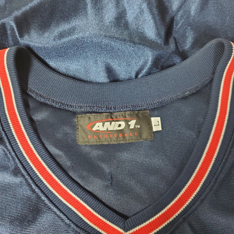 AND1 Basketball Jersey Mens Large Howard 3 Blue Sleeveless Made USA gallery