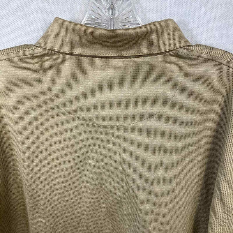Nike Golf Polo Mens Sz XL Beige Cotton Mesh Knit Long Sleeve Shirt Breathable gallery