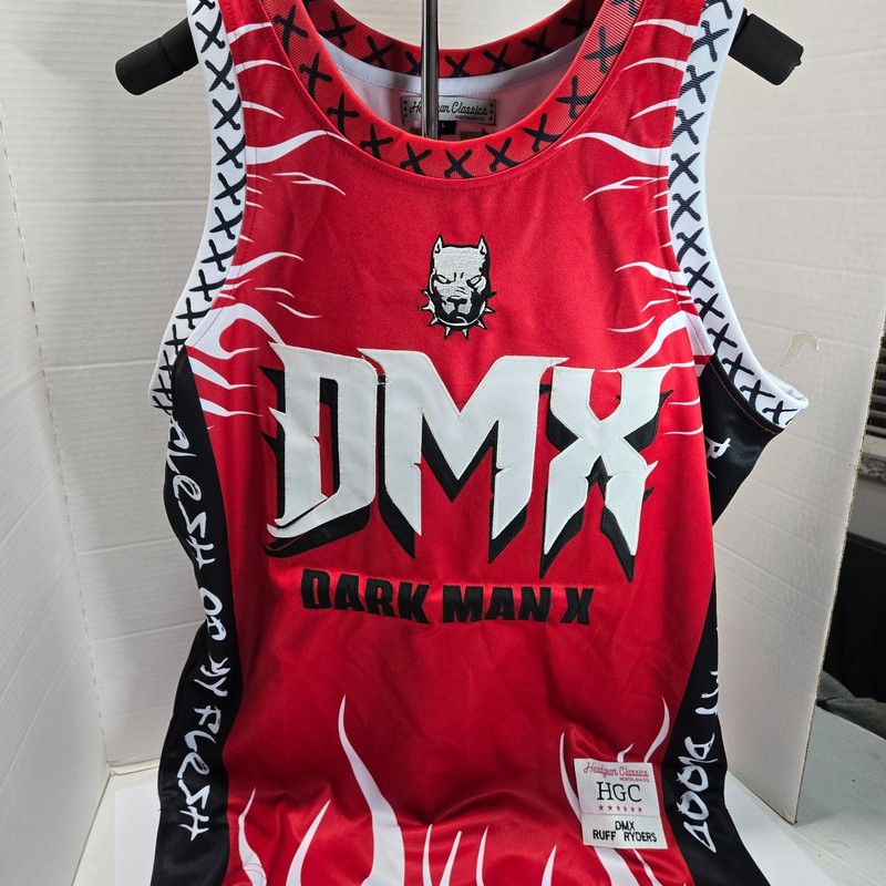 Headgear Classics Men's DMX Ruff Ryders Basketball Jersey Red Size Large gallery