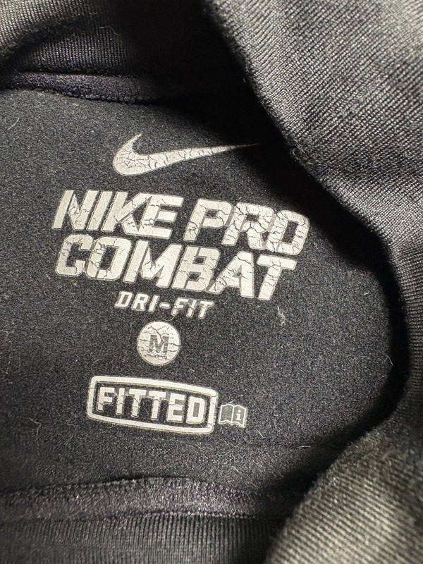 Nike Pro Combat Shirt Mens Black Dri-Fit Fleece Lined Fitted Mock Neck gallery