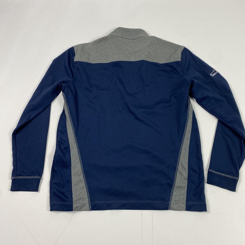 Columbia Golf Pullover Mens Medium Blue Gray 1/4 Zip Links of Naples Logo Jacket gallery